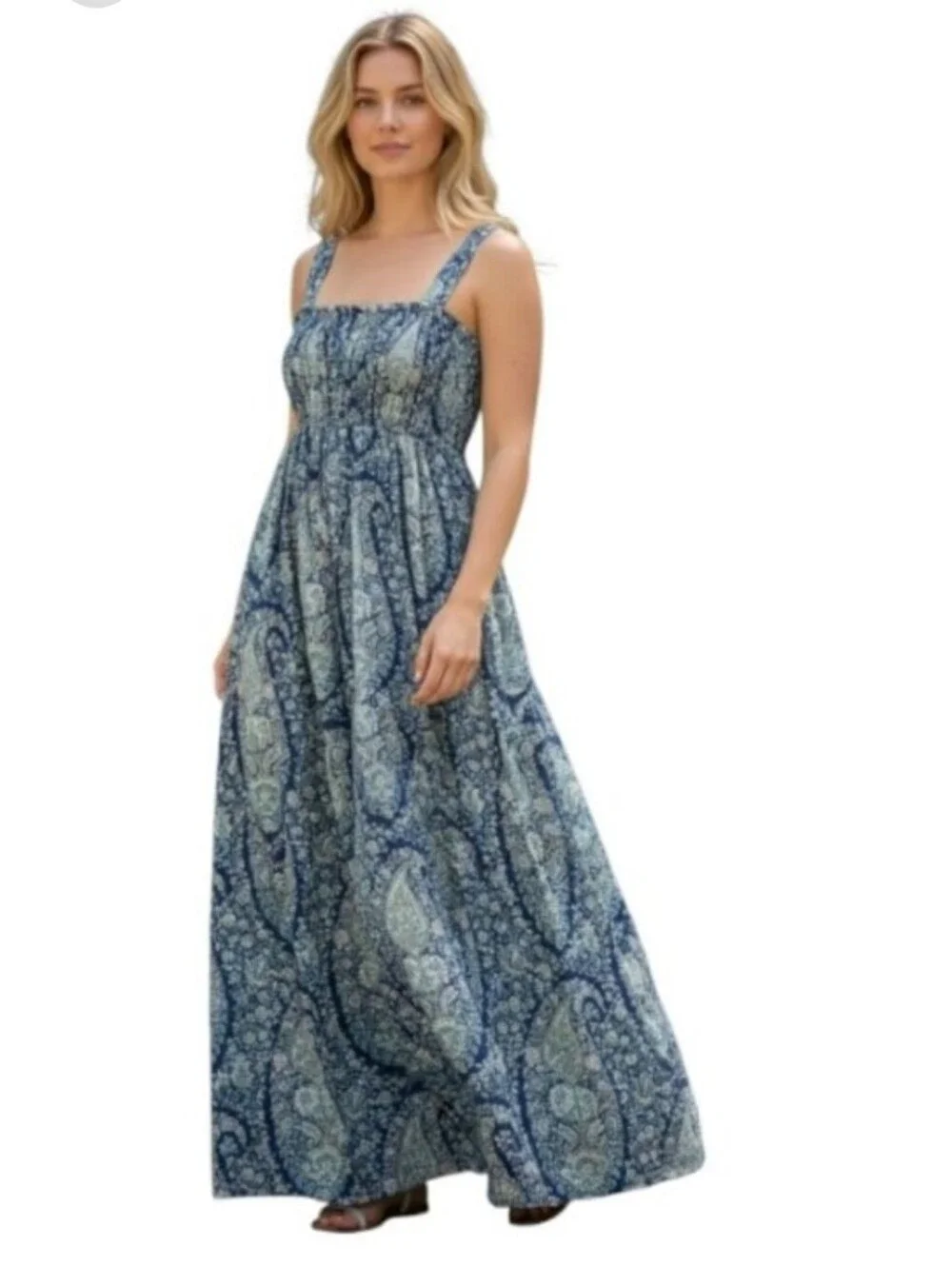 J. Crew Cotton Paisley Maxi Dress